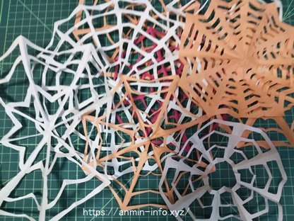 蜘蛛の巣の切り絵の作り方 折り紙の切り方のコツや下書きの書き方など