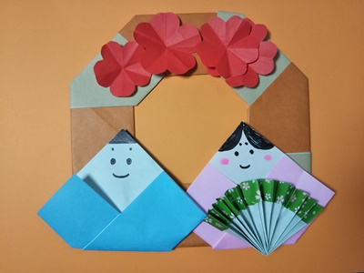 ひな祭りの折り紙リース作り方 簡単な折り方や可愛いアレンジはコレ